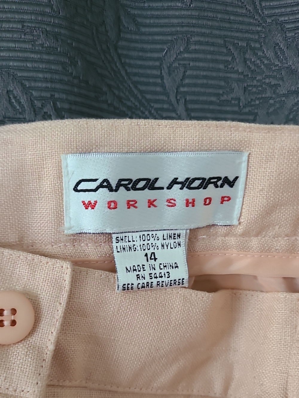 Women's NWT Linen High-Rise Wide Leg Pants - Light Peach - Picture 5 of 5